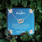 To Our Daughter Joined Hearts Necklace Mom and Dad Message Card Stronger Than You Think