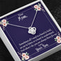 Mom Sometimes All I Need Message Card From Son With Love Knot Necklace
