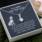 Ribbon Pendant Necklace on Message Card to Mom the Top Dog