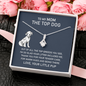 Ribbon Pendant Necklace on Message Card to Mom the Top Dog