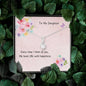 Necklace On Card With Your Name & Hers For Daughter Heart Fills With Happiness