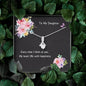 Necklace On Card With Your Name & Hers For Daughter Heart Fills With Happiness