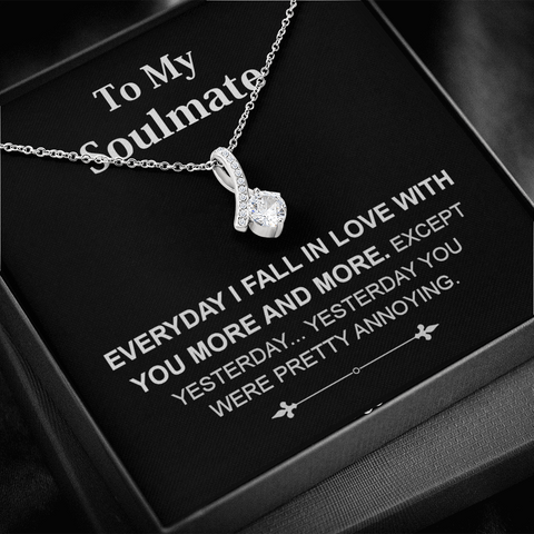 Pendant Necklace On Message Card To My Soulmate Fall In Love Funny