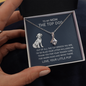 Ribbon Pendant Necklace on Message Card to Mom the Top Dog