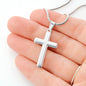 To Our Daughter Romans 15:13 Cross Necklace on Message Card