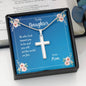 Daughter Be Who God Meant You To Be Cross Necklace Love Mom Message Card