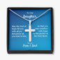 To Our Daughter Romans 15:13 Cross Necklace on Message Card