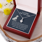 Ribbon Pendant Necklace on Message Card to Mom the Top Dog