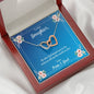 Daughter Be Who God Meant You To Be Love Mom and Dad Hearts Necklace On Message Card