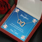 Daughter Be Who God Meant You To Be Love Mom and Dad Hearts Necklace On Message Card