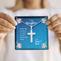Daughter Be Who God Meant You To Be Cross Necklace Love Mom and Dad Message Card