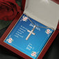 Daughter Be Who God Meant You To Be Cross Necklace Love Mom and Dad Message Card