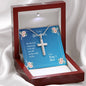 Daughter Be Who God Meant You To Be Cross Necklace Love Mom and Dad Message Card