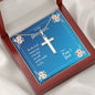 Daughter Be Who God Meant You To Be Cross Necklace Love Mom and Dad Message Card