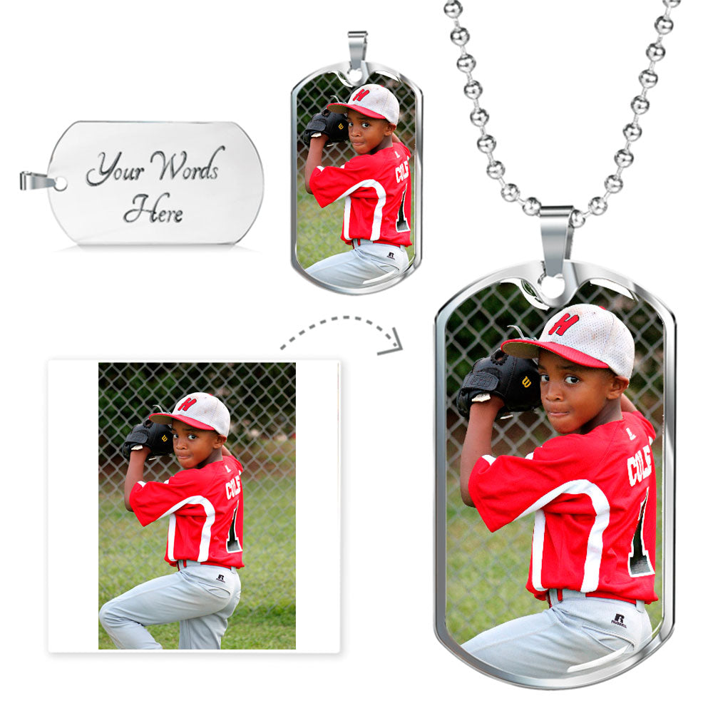 Custom Silver Dog Tag Set, Engraved