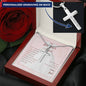 Personalized Cross Necklace For Daughter's First Communion From Dad On Message Card