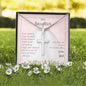 Personalized Cross Necklace For Daughter's First Communion From Dad On Message Card