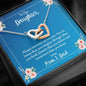 To Our Daughter Joined Hearts Necklace Mom and Dad Message Card Stronger Than You Think