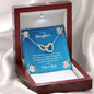 To Our Daughter Joined Hearts Necklace Mom and Dad Message Card Stronger Than You Think