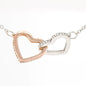 To Our Daughter Joined Hearts Necklace Mom and Dad Message Card Stronger Than You Think