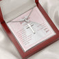 Personalized Cross Necklace For Daughter's First Communion From Dad On Message Card