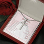 Personalized Cross Necklace For Daughter's First Communion From Dad On Message Card