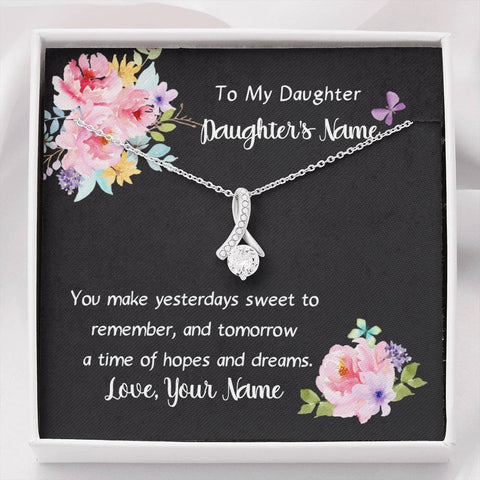 Necklace On Card With Your Name & Hers For Daughter Sweet Hopes Dreams