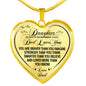 To My Daughter Always Remember Dad Loves You Heart Necklace
