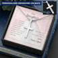 Personalized Cross Necklace For Daughter's First Communion From Mom and Dad On Message Card