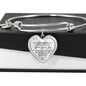 To My Daughter Always Remember Dad Loves You heart shape bangle bracelet sitting on gift box