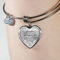 Model wearing To My Daughter Always Remember Dad Loves You heart shape bangle bracelet