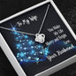 To My Wife You Make My Life Merry and Bright Love Knot Necklace On Message Card