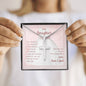 Personalized Cross Necklace For Daughter's First Communion From Mom and Dad On Message Card