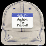 Trucker Hat With Patch Hello I'm Available For Pickleball