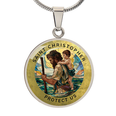 Saint Christopher Protection Pendant Necklace