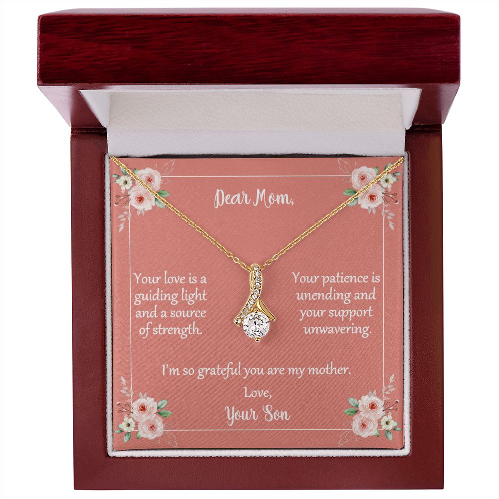 Message Card Necklace For Mom From Son Your Love Is A Guiding Light