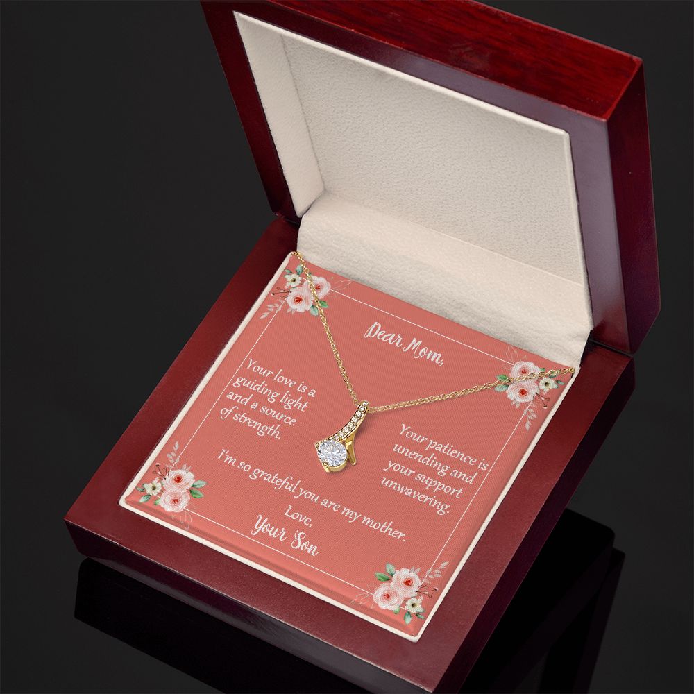 Message Card Necklace For Mom From Son Your Love Is A Guiding Light