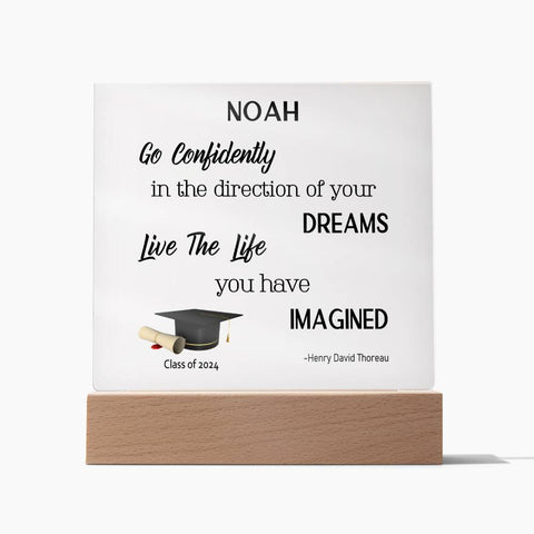 Go Confidently In The Direction Of Your Dreams Personalized Graduation Plaque