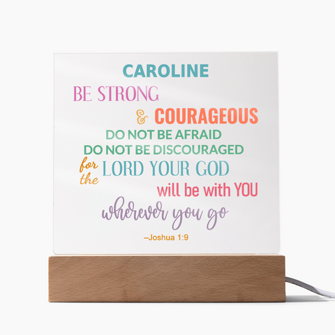Be Strong And Courageous Personalized Joshua 1:9 Plaque