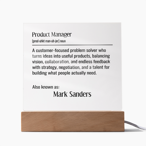 Personalized Product Manager Definition Lighted Plaque With Color LED Lighting