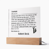 Personalized Lineman Definition Lighted Plaque With Color LED Lighting