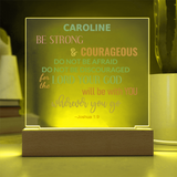 Be Strong And Courageous Personalized Joshua 1:9 Plaque