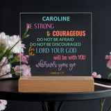 Be Strong And Courageous Personalized Joshua 1:9 Plaque