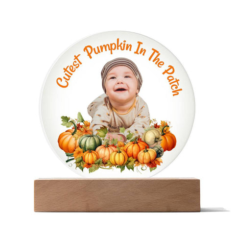 Custom Photo Plaque Cutest Pumpkin In The Patch With Optional Lighting