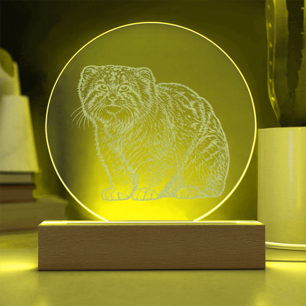 Pallas Cat Engraved Acrylic Lighted Plaque