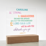 Be Strong And Courageous Personalized Joshua 1:9 Plaque