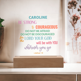 Be Strong And Courageous Personalized Joshua 1:9 Plaque