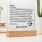 Personalized Glazier Definition Lighted Plaque With Color LED Lighting