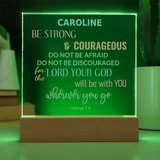 Be Strong And Courageous Personalized Joshua 1:9 Plaque