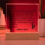 Personalized Lineman Definition Lighted Plaque With Color LED Lighting